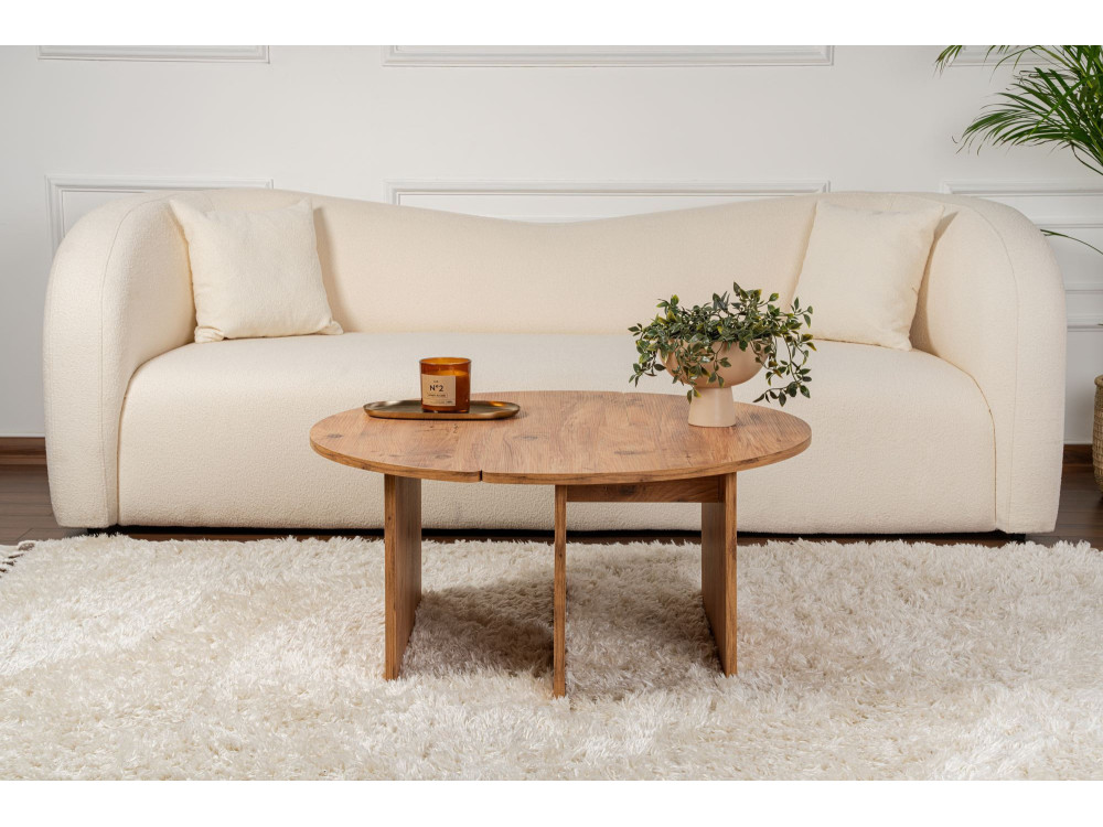 Table basse en bois "Moira" 90 x 90 x 41 cm - Pin atlantique