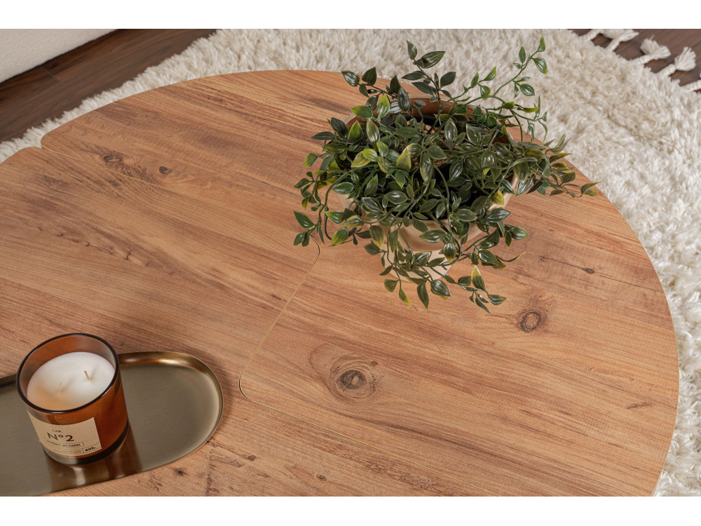 Table basse en bois "Moira" 90 x 90 x 41 cm - Pin atlantique