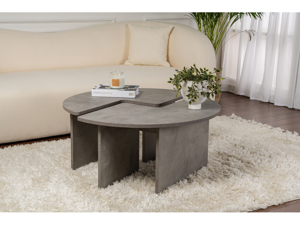 Table basse en bois "Moira" 90 x 90 x 41 cm - Gris béton