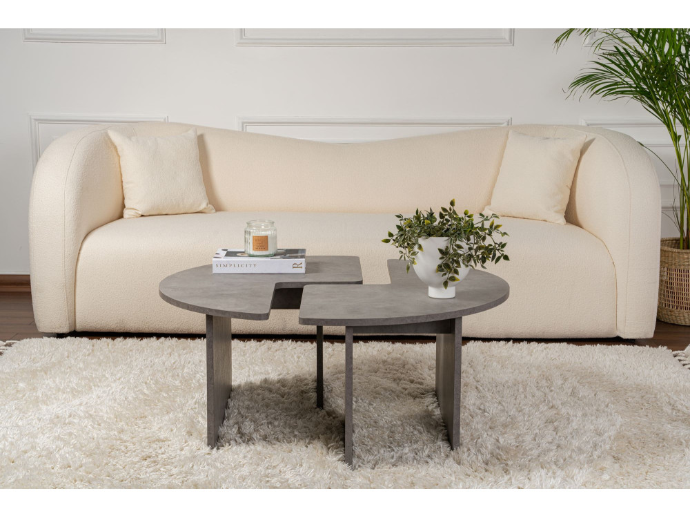 Table basse en bois "Moira" 90 x 90 x 41 cm - Gris béton