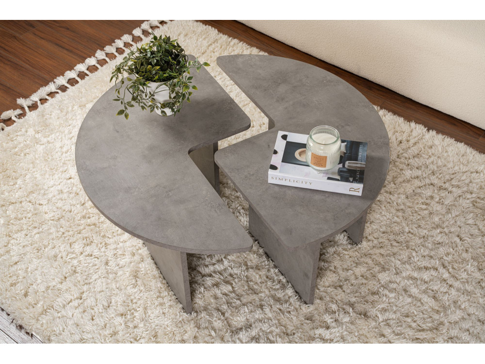 Table basse en bois "Moira" 90 x 90 x 41 cm - Gris béton