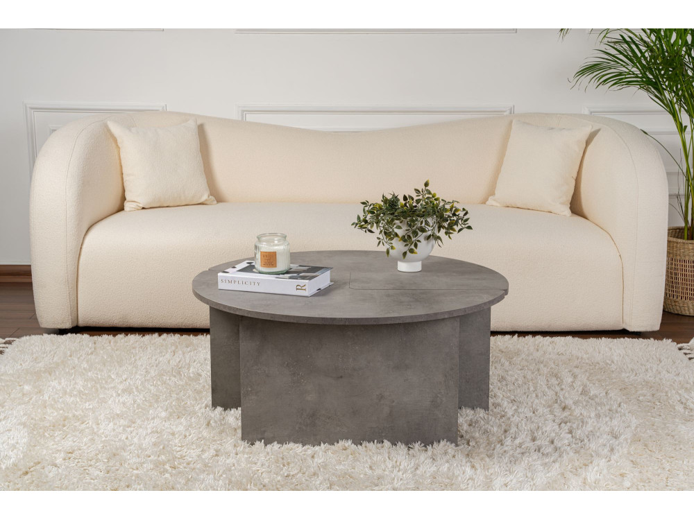 Table basse en bois "Moira" 90 x 90 x 41 cm - Gris béton