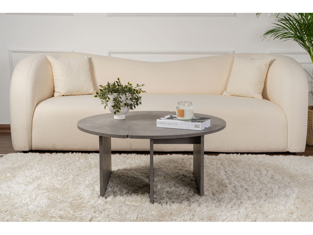 Table basse en bois "Moira" 90 x 90 x 41 cm - Gris béton
