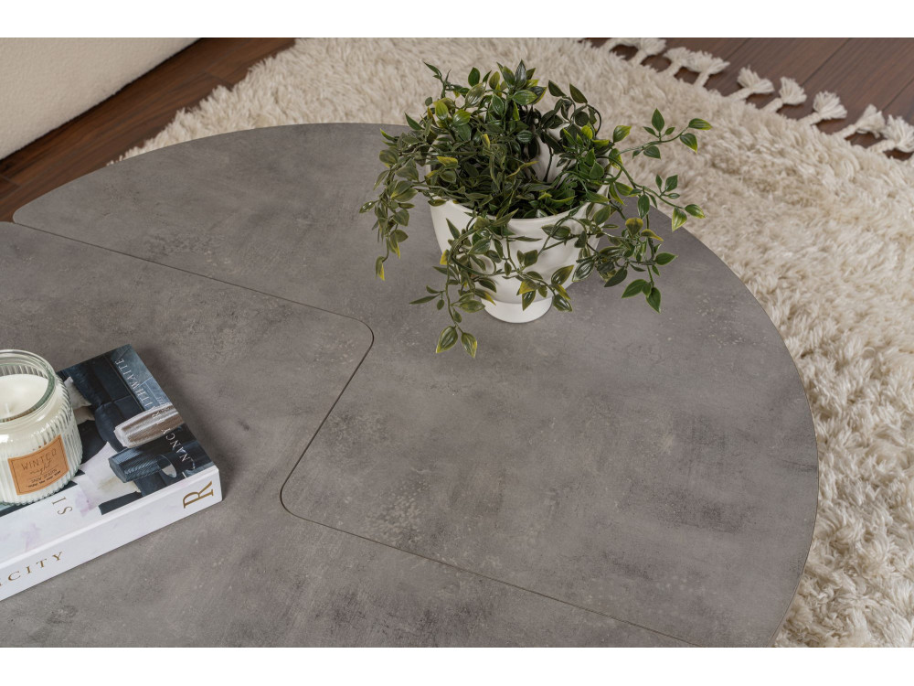Table basse en bois "Moira" 90 x 90 x 41 cm - Gris béton