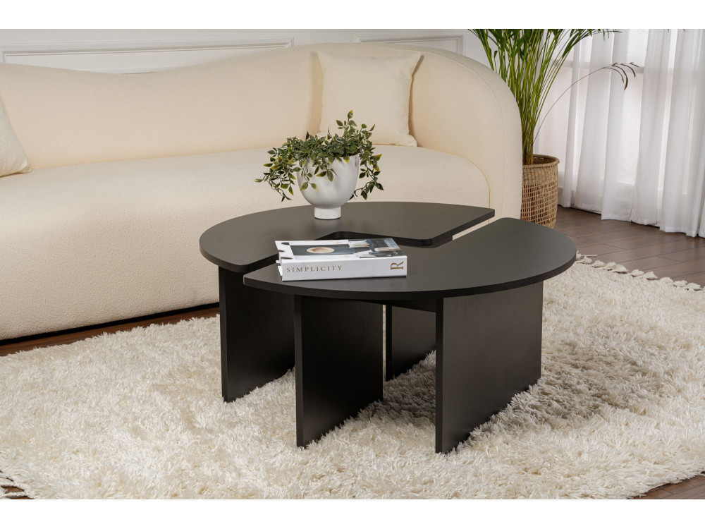 Table basse en bois "Moira" 90 x 90 x 41 cm - Bois Noir