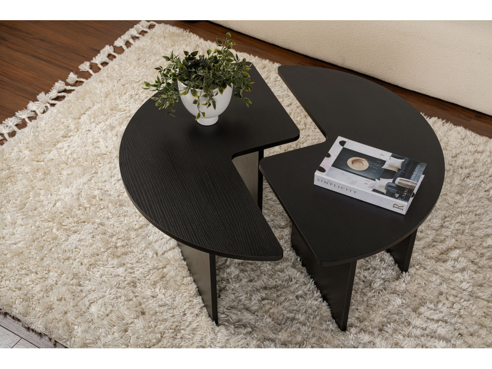 Table basse en bois "Moira" 90 x 90 x 41 cm - Bois Noir