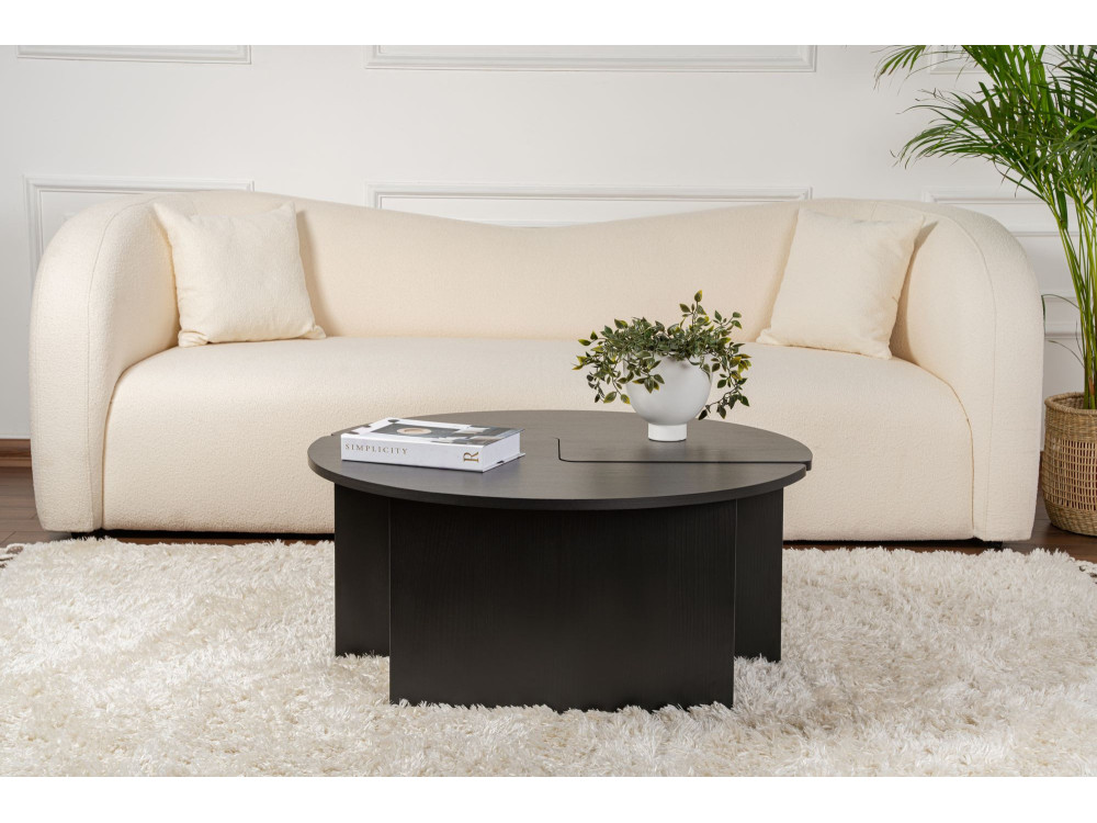 Table basse en bois "Moira" 90 x 90 x 41 cm - Bois Noir