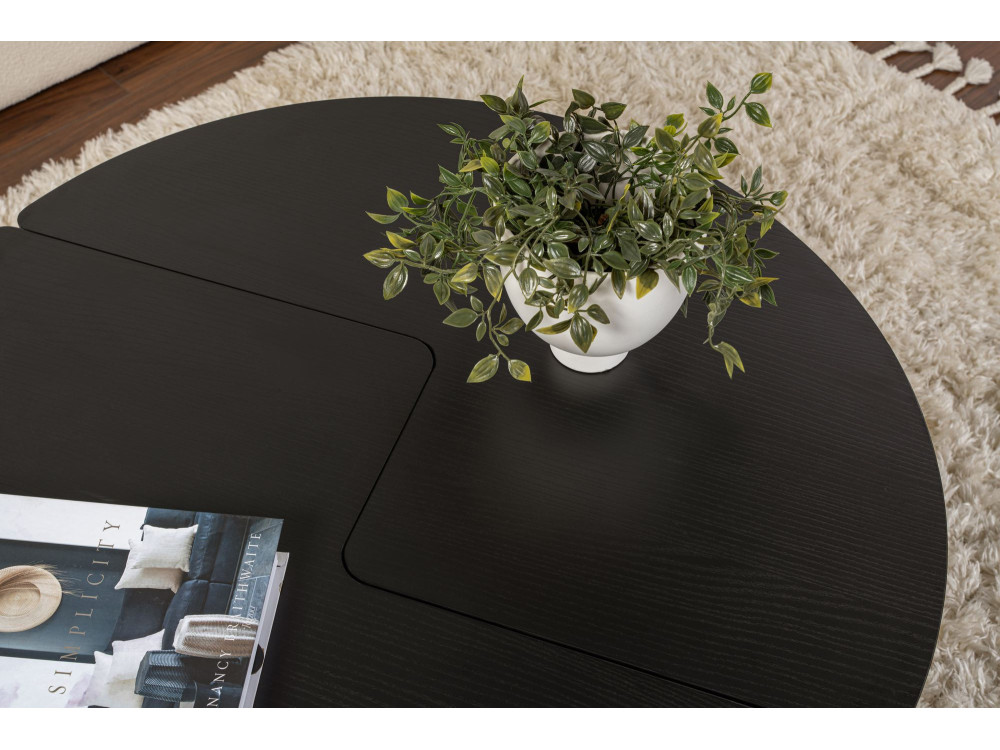 Table basse en bois "Moira" 90 x 90 x 41 cm - Bois Noir