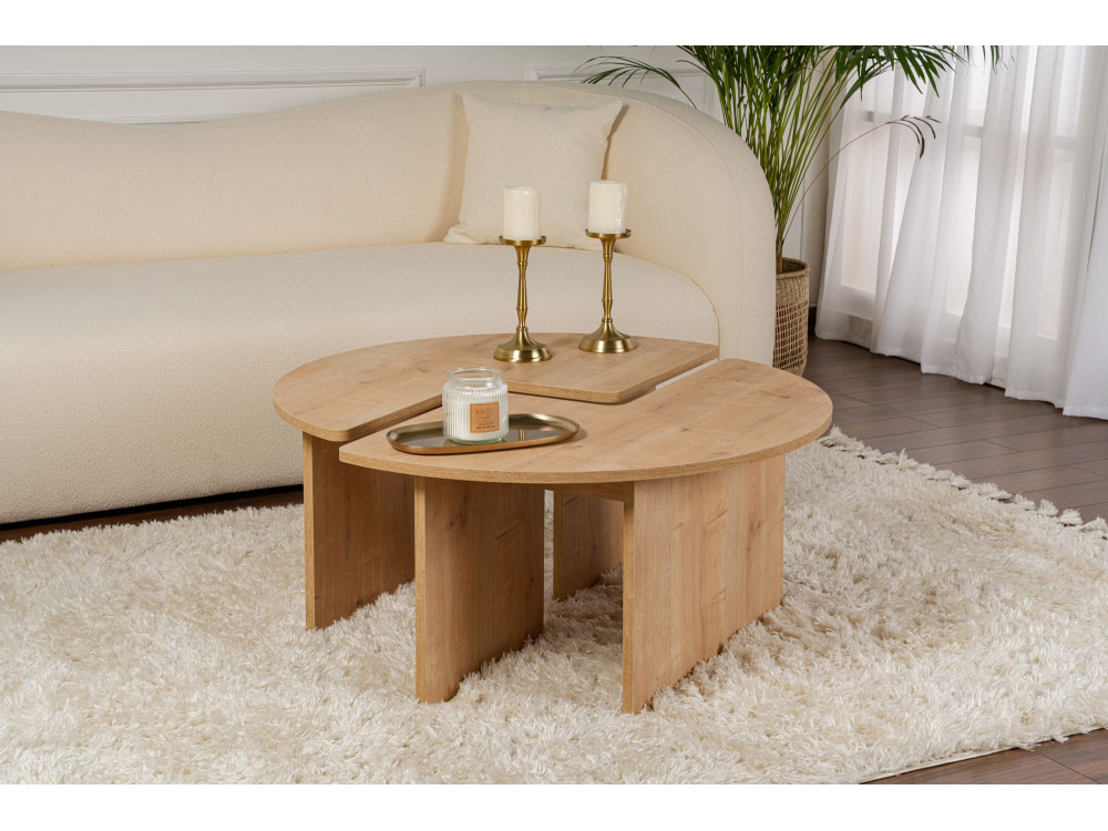 Table basse en bois "Moira" 90 x 90 x 41 cm - Chêne