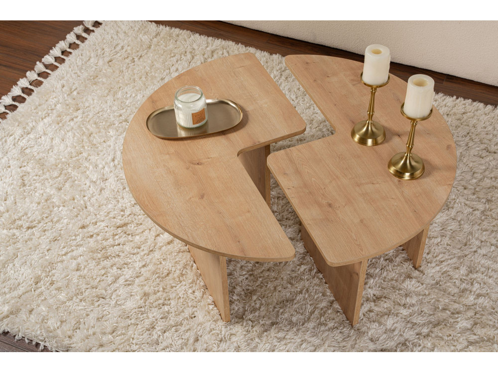Table basse en bois "Moira" 90 x 90 x 41 cm - Chêne