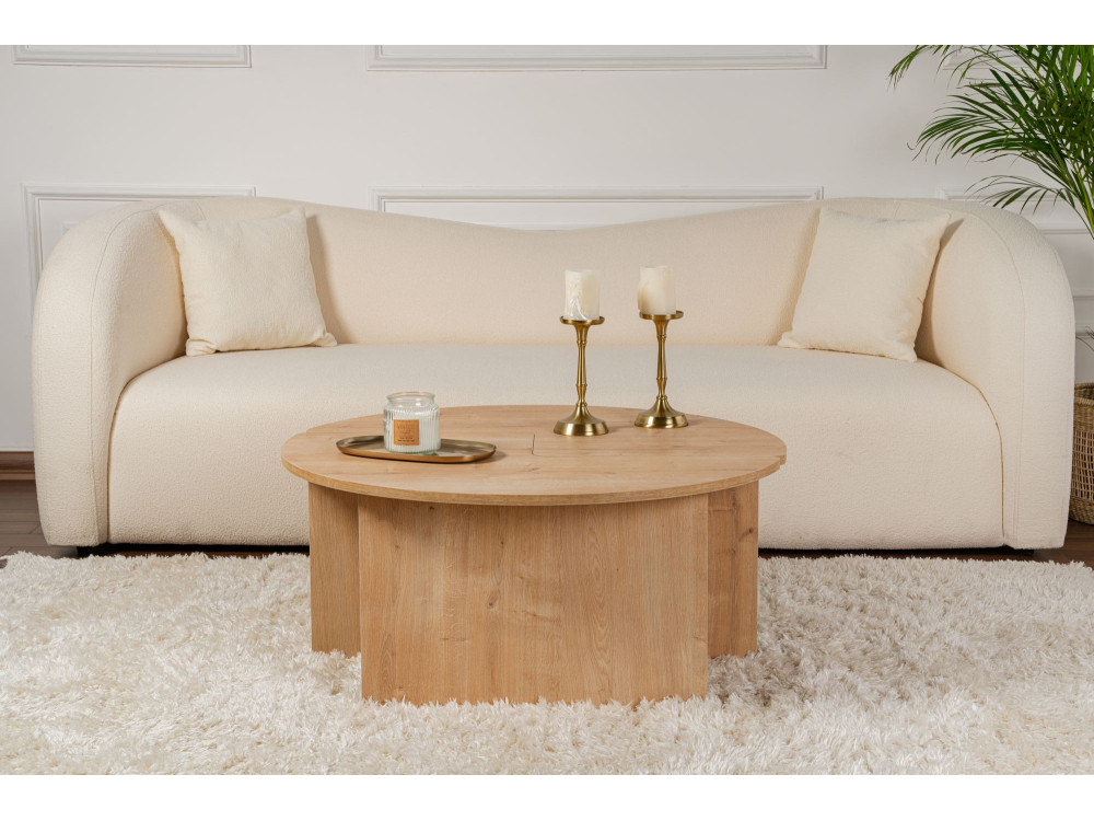 Table basse en bois "Moira" 90 x 90 x 41 cm - Chêne