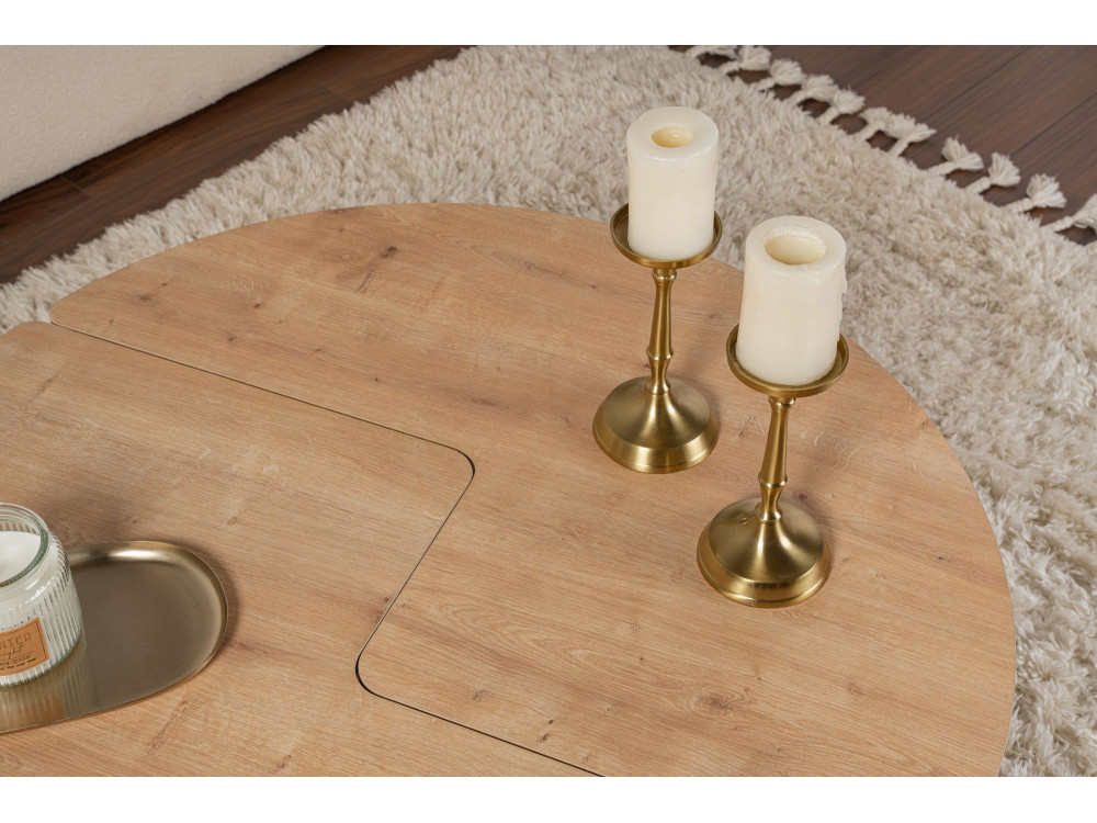Table basse en bois "Moira" 90 x 90 x 41 cm - Chêne