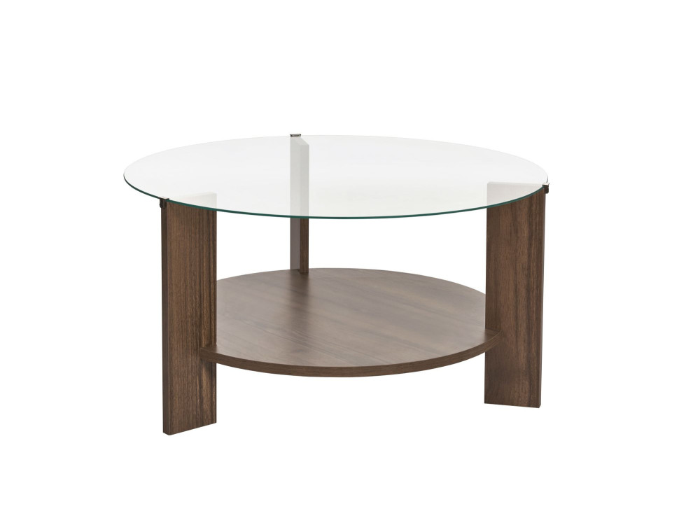 Table basse en bois "Clara" - 75 x 75 x 40 cm - NoyerTransparent