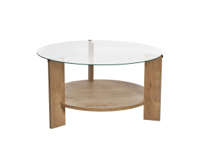 Table basse en bois "Clara" - 75 x 75 x 40 cm - Chêne SaphirTransparent