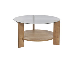 Table basse en bois "Clara" - 75 x 75 x 40 cm - Chêne SaphirFumées