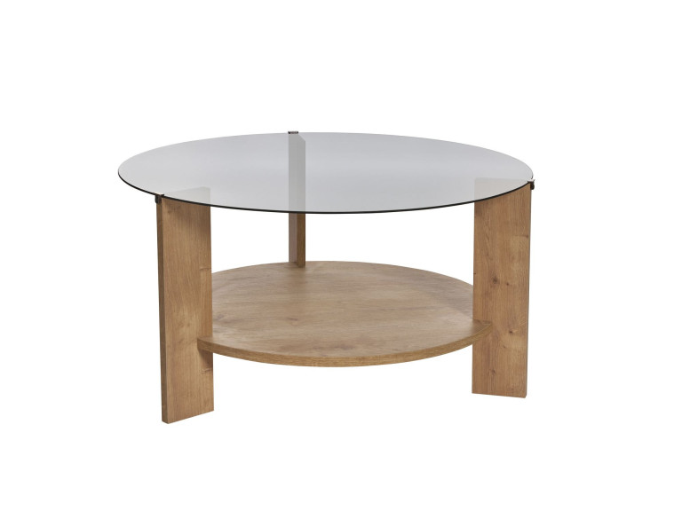 Table basse en bois "Clara" - 75 x 75 x 40 cm - Chêne SaphirFumées