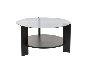 Table basse en bois "Clara" - 75 x 75 x 40 cm - Bois NoirFumée