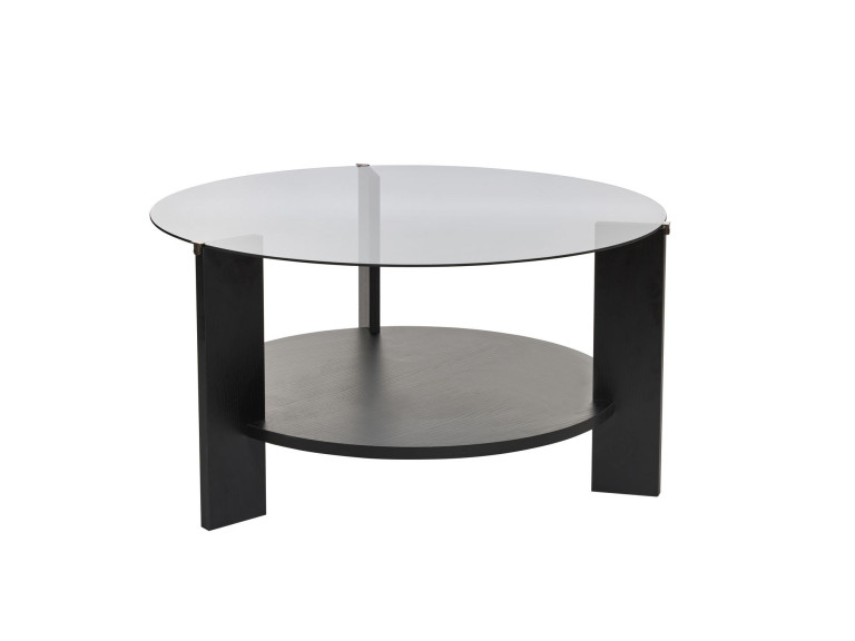 Table basse en bois "Clara" - 75 x 75 x 40 cm - Bois NoirFumée