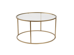 Table basse en métal "Aurum" - 80 x 80 x 43 cm - Or Transparent