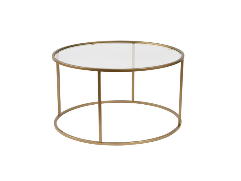 Table basse en métal "Aurum" - 80 x 80 x 43 cm - Or Transparent