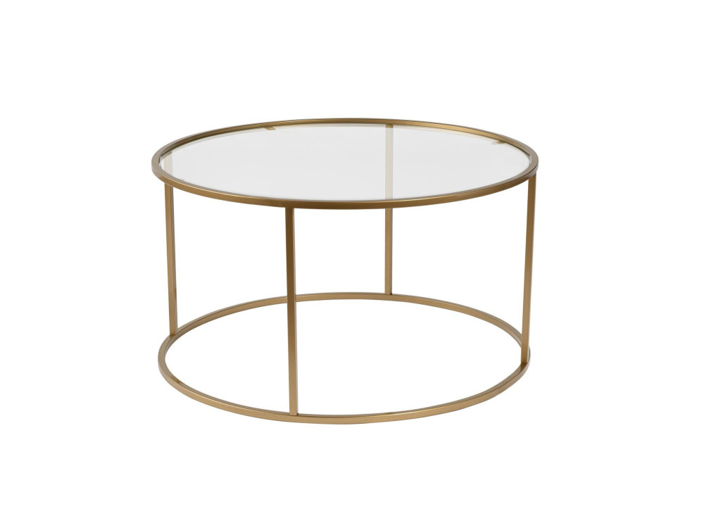 Table basse en métal "Aurum" - 80 x 80 x 43 cm - Or Transparent