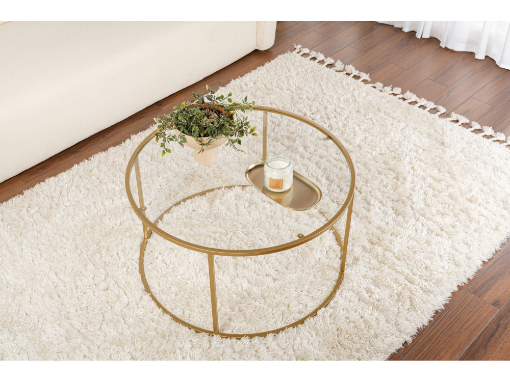 Table basse en métal "Aurum" - 80 x 80 x 43 cm - Or Transparent