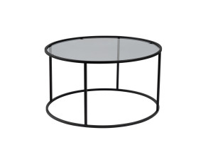 Table basse en métal "Aurum" - 80 x 80 x 43 cm - Noir Gris