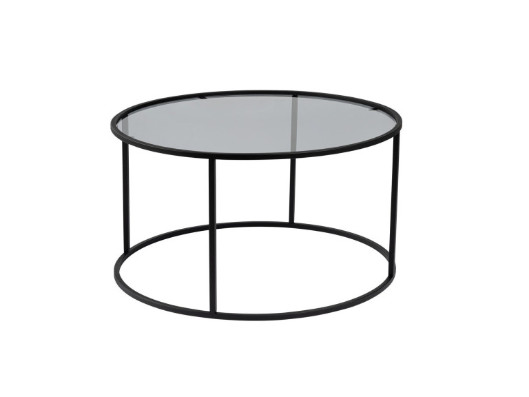Table basse en métal "Aurum" - 80 x 80 x 43 cm - Noir Gris