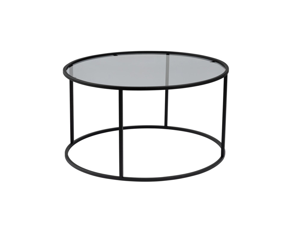 Table basse en métal "Aurum" - 80 x 80 x 43 cm - Noir Gris