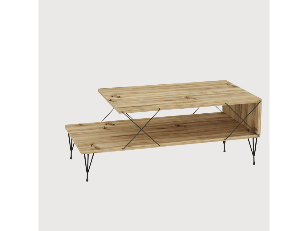 Table basse en bois "Loire" - 100 x 50 x 40 cm - Marron