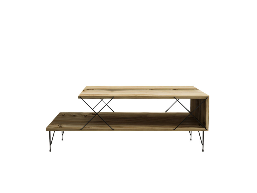 Table basse en bois "Loire" - 100 x 50 x 40 cm - Marron