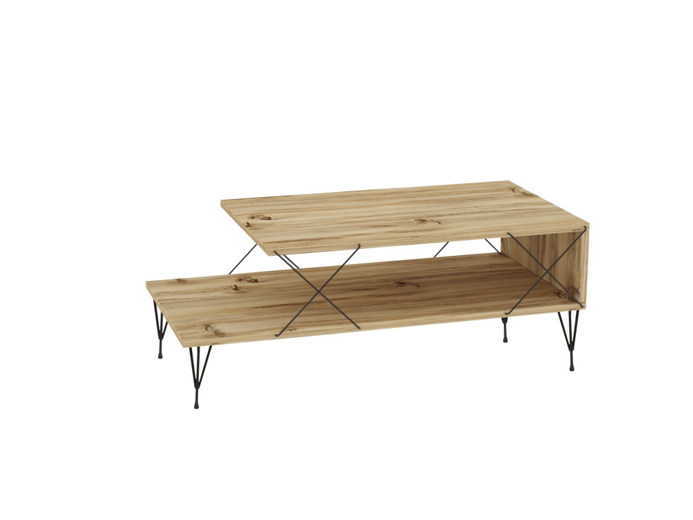 Table basse en bois "Loire" - 100 x 50 x 40 cm - Marron