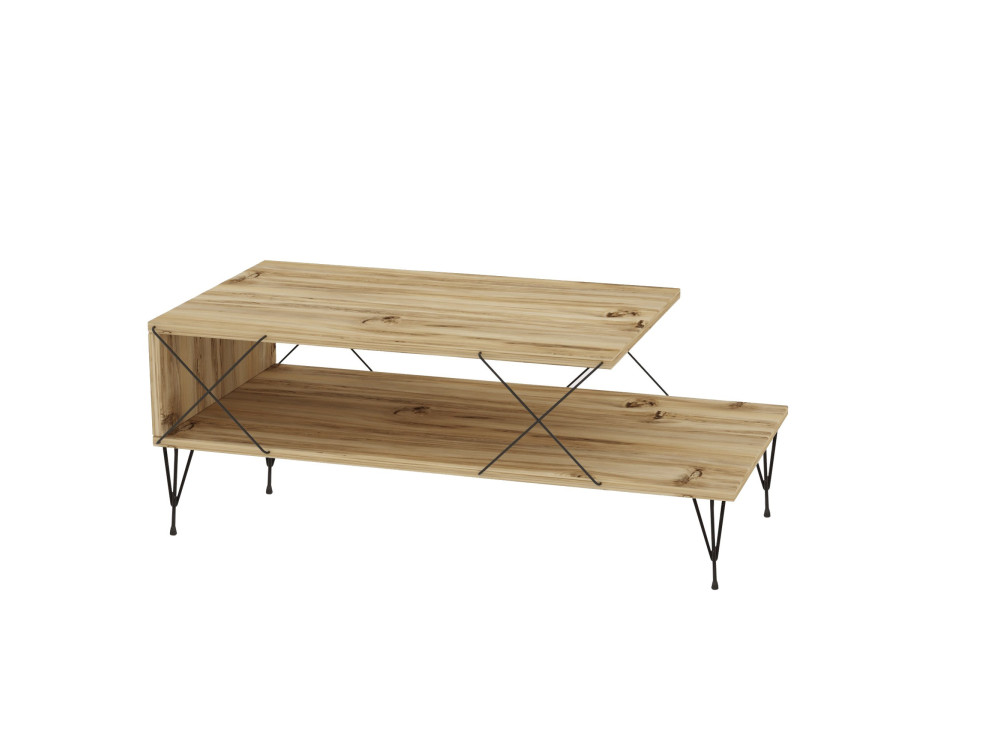 Table basse en bois "Loire" - 100 x 50 x 40 cm - Marron