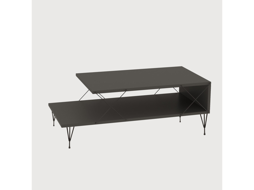 Table basse en bois "Loire" 100 x 50 x 40 cm - Anthracite