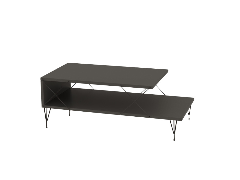 Table basse en bois "Loire" 100 x 50 x 40 cm - Anthracite