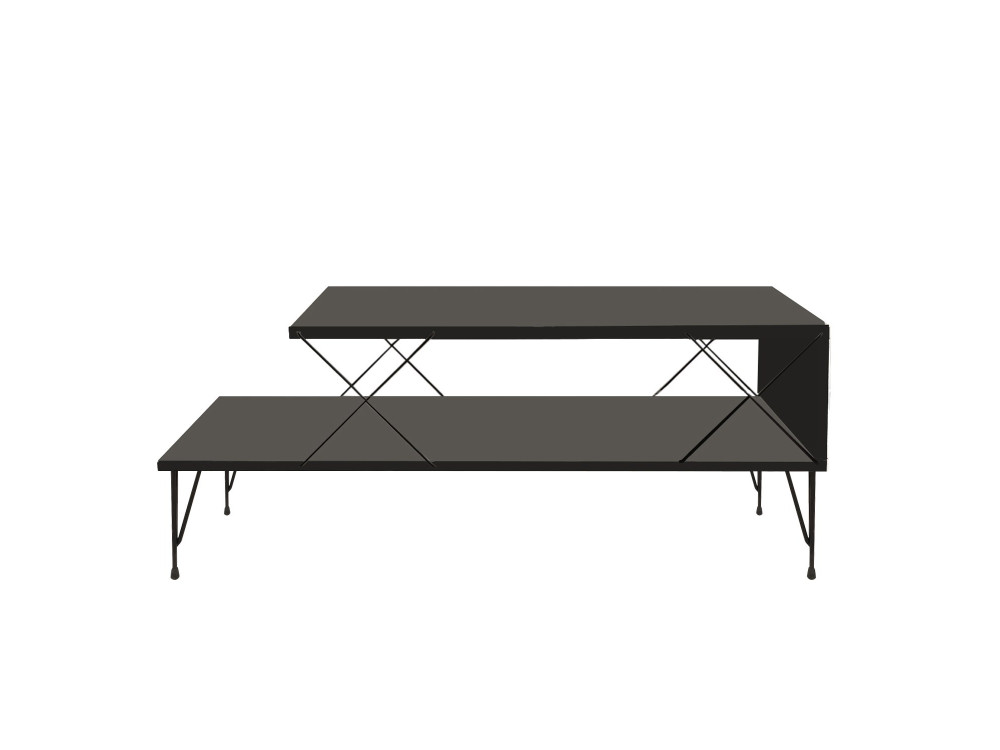 Table basse en bois "Loire" 100 x 50 x 40 cm - Anthracite