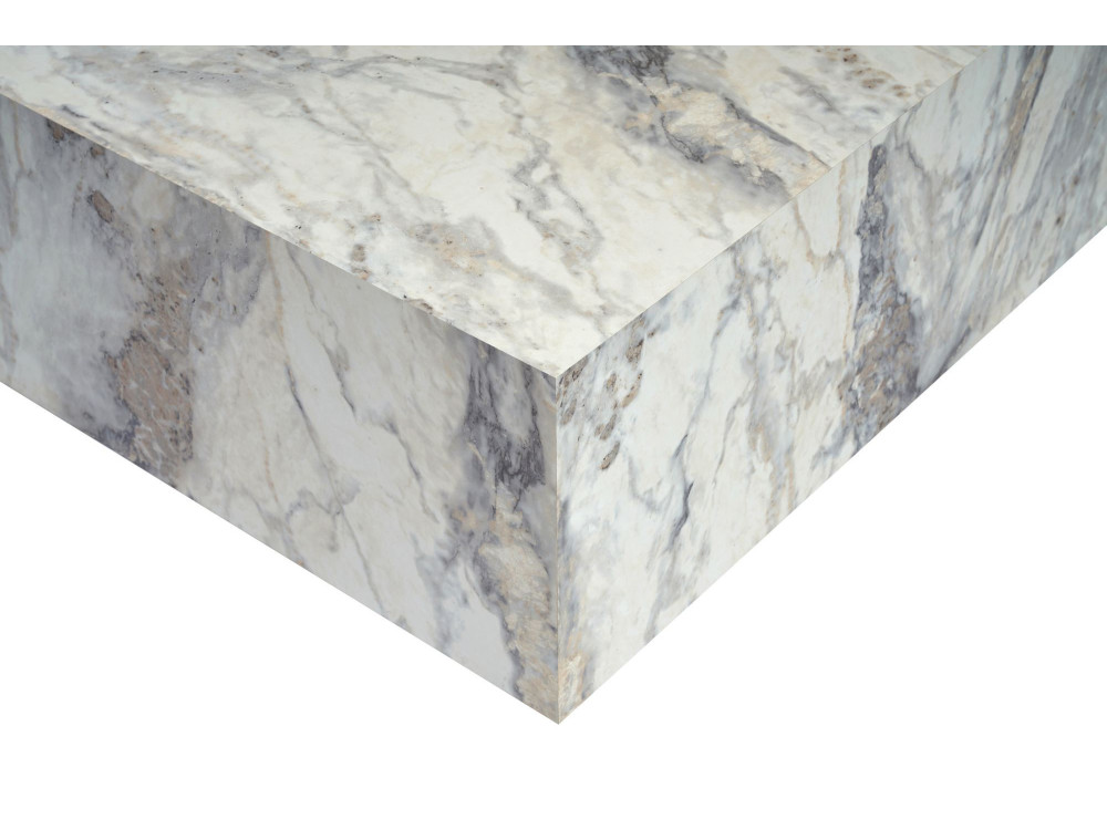 Table basse en bois "Prizma" - 90 x 90 x 35 cm - Marbre Freesia