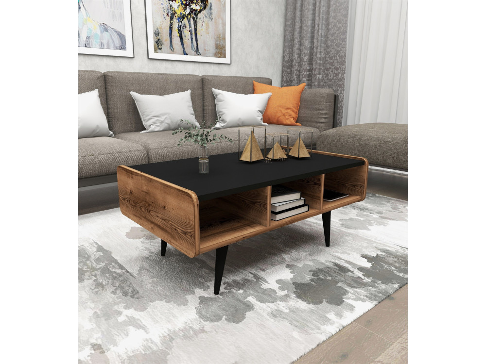 Table basse en bois "Line " - 90 x 56 x 40 cm - Noyer clair