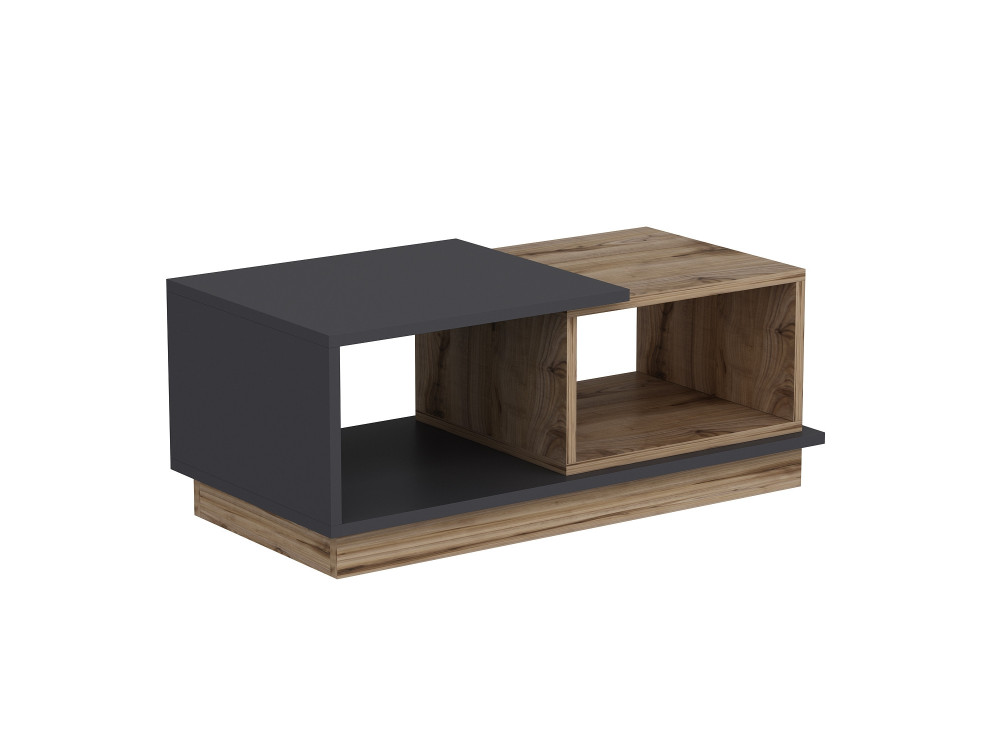 Table basse en bois "Consept" - 90 x 45 x 36 cm - Gris anthracite