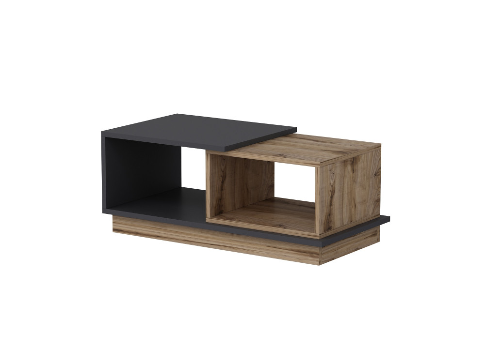 Table basse en bois "Consept" - 90 x 45 x 36 cm - Gris anthracite