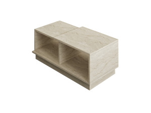 Table basse en bois "Consept" - 90 x 45 x 36 cm - Travertin
