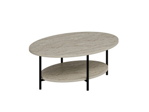 Table basse en bois "Elis" - 90 x 60 x 36 cm - Travertin