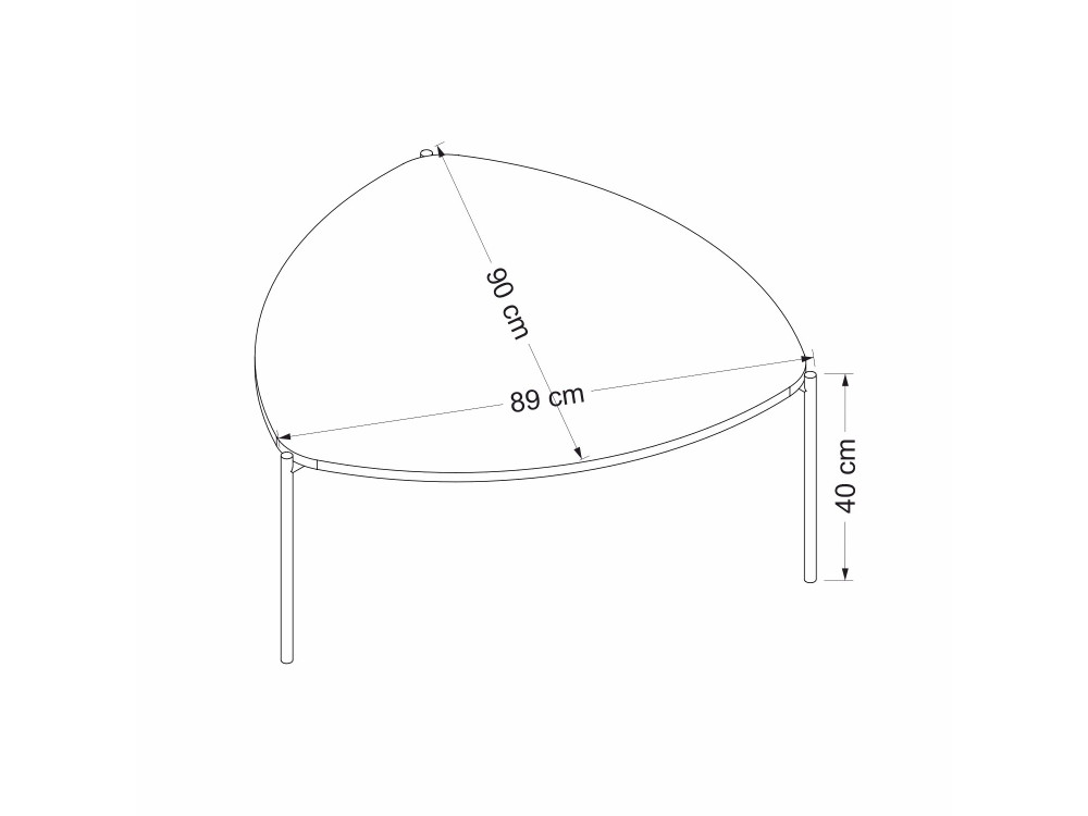 Table basse en bois "Lenny" - 90 x 89 x 40 cm - Noyer