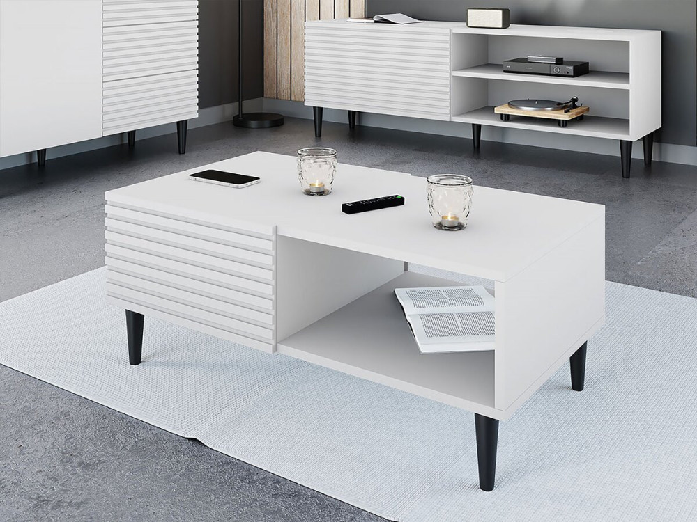 Table basse "Nakomo " - 100 x 41 x 52 cm - Blanc