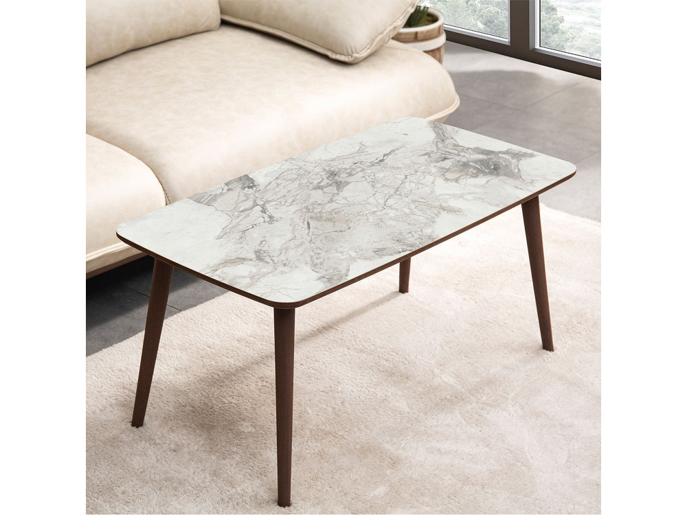 Table basse en bois "Luci" 100 x 53 x 45 cm - Blanc