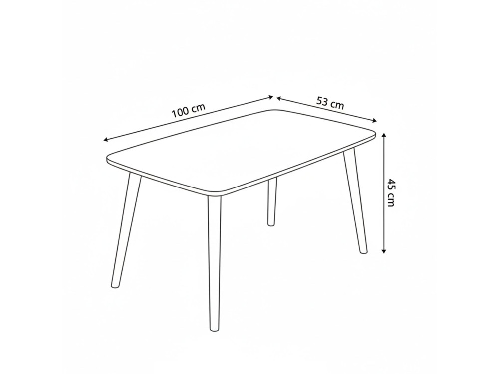Table basse en bois "Luci" 100 x 53 x 45 cm - Blanc