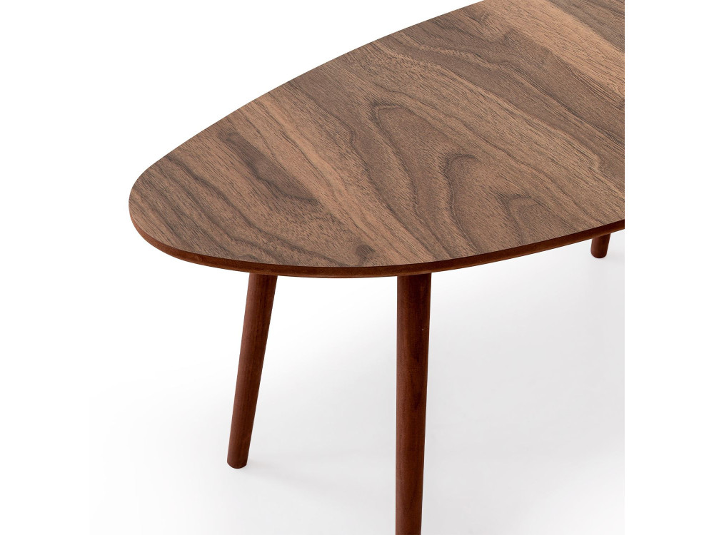 Table basse en bois "Nora" 100 x 50 x 45 cm - Noyer