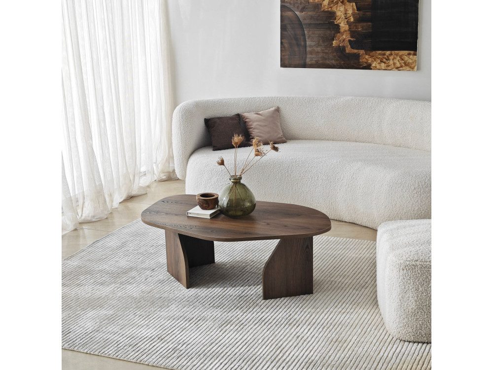 Table basse en bois "Rock" 100 x 60 x 35 cm - Noyer