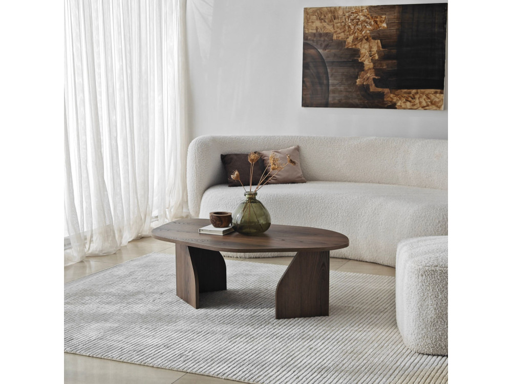 Table basse en bois "Rock" 100 x 60 x 35 cm - Noyer