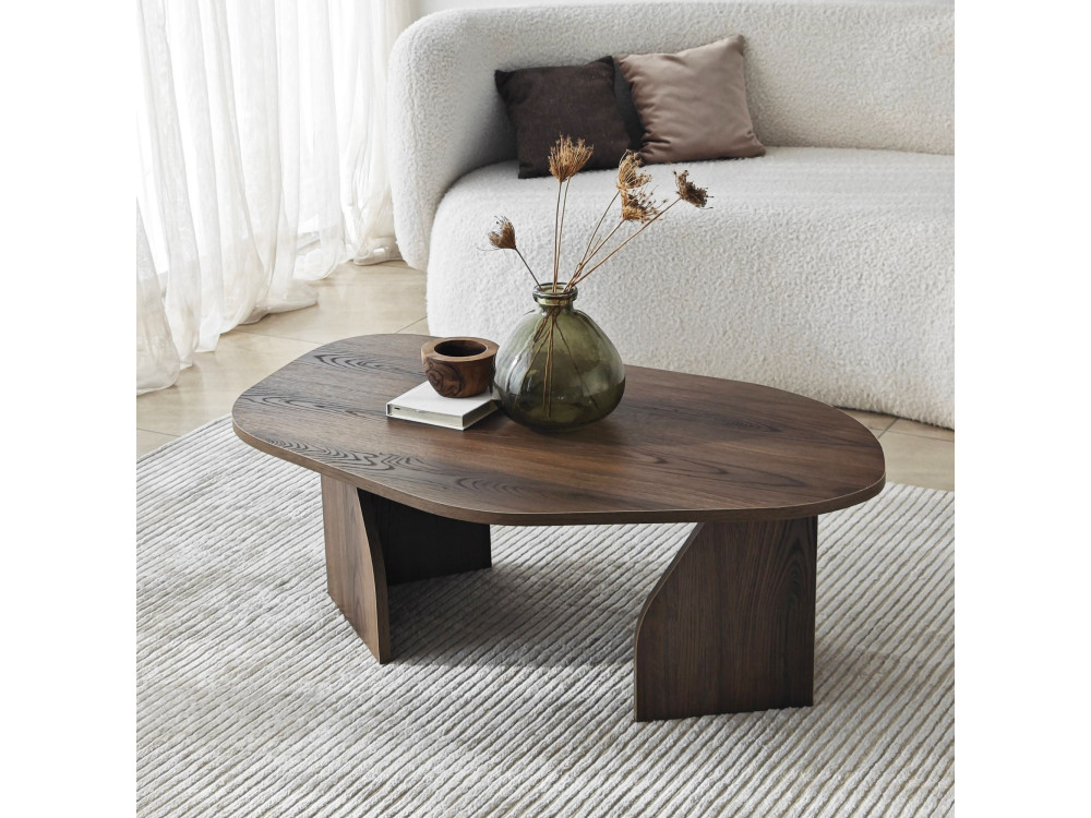 Table basse en bois "Rock" 100 x 60 x 35 cm - Noyer